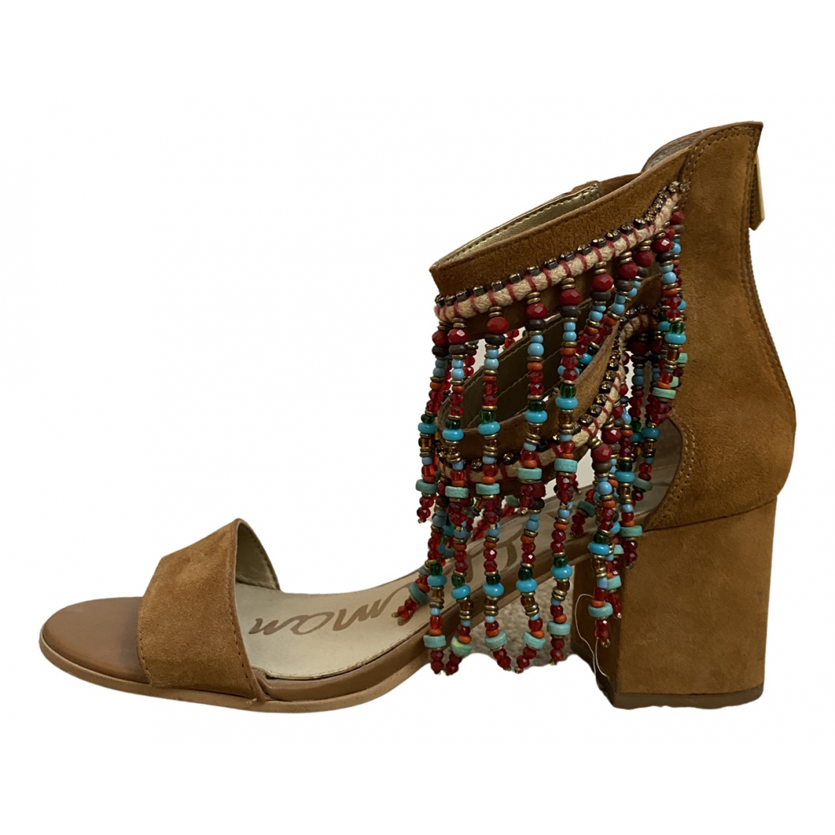 Sam Edelman - Sandal Suede Brown Plain for Women - Second Hand Sandal, Good Condition